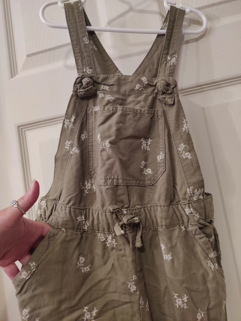 OshKosh B'gosh Olive Green Floral Girls' Overalls